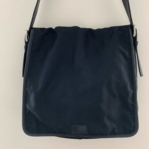 Coach Black Nylon Messenger Bag Leather Trim